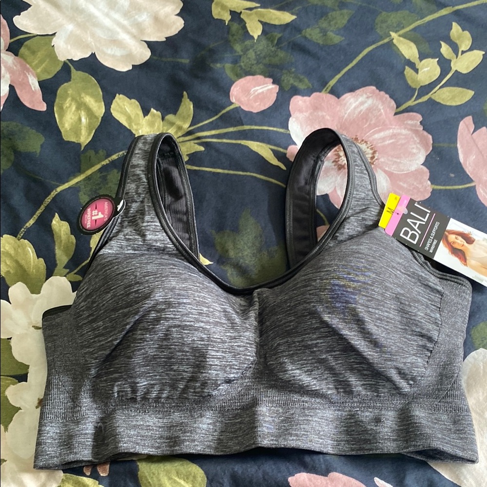 Bali Gray Seamless Comfort Support Bra - Picture 2 of 8
